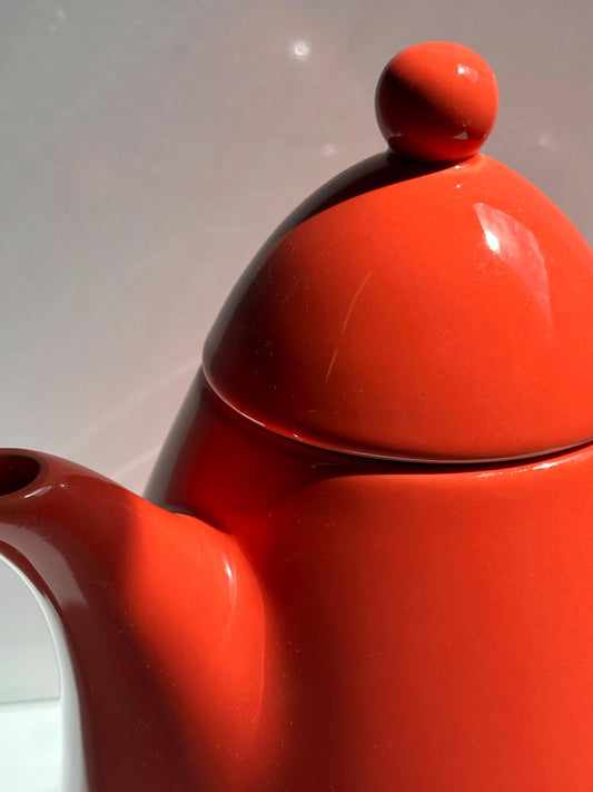 Vintage Teekanne Coral Rot von Ettore Sottsass für Pagnossin