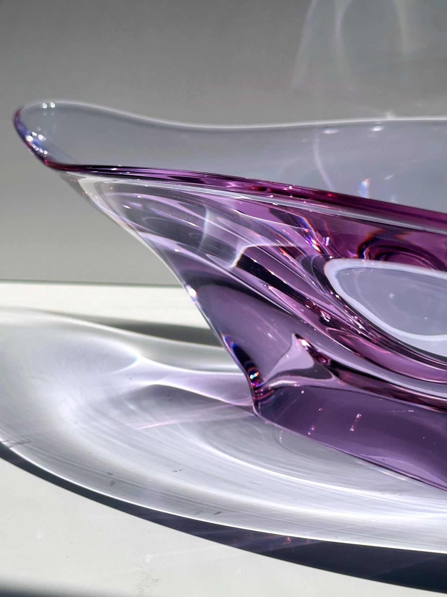 Vintage Schale Alexandrit Neodym Glas von Skrdlovice