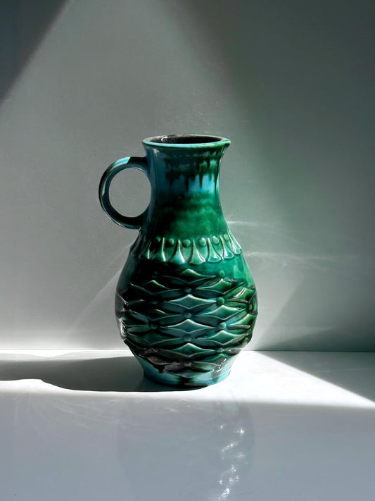 Vintage Vase Übelacker 1651 20 Grün Türkis von Übelacker 70er Jahre