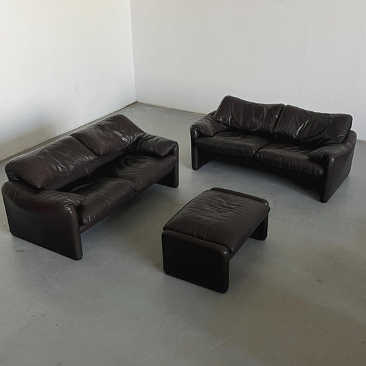 Vintage Maralunga Ensemble von Vico Magistretti für Cassina 1970er Set von 2