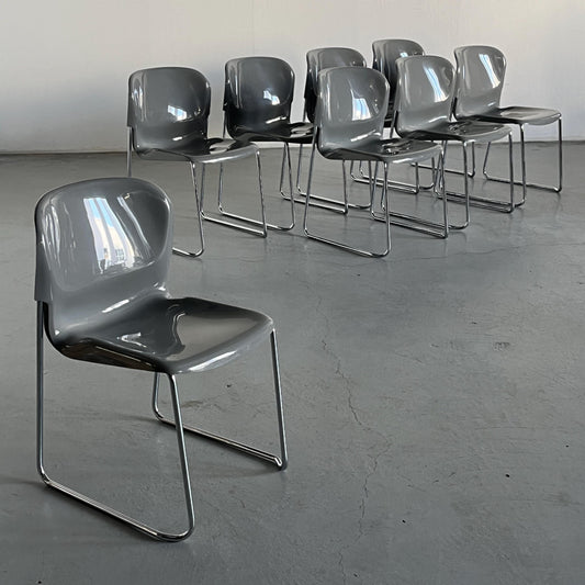 Vintage SM 400 Swing Chair von Gerd Lange für Drabert Grau Retro Kunststoff