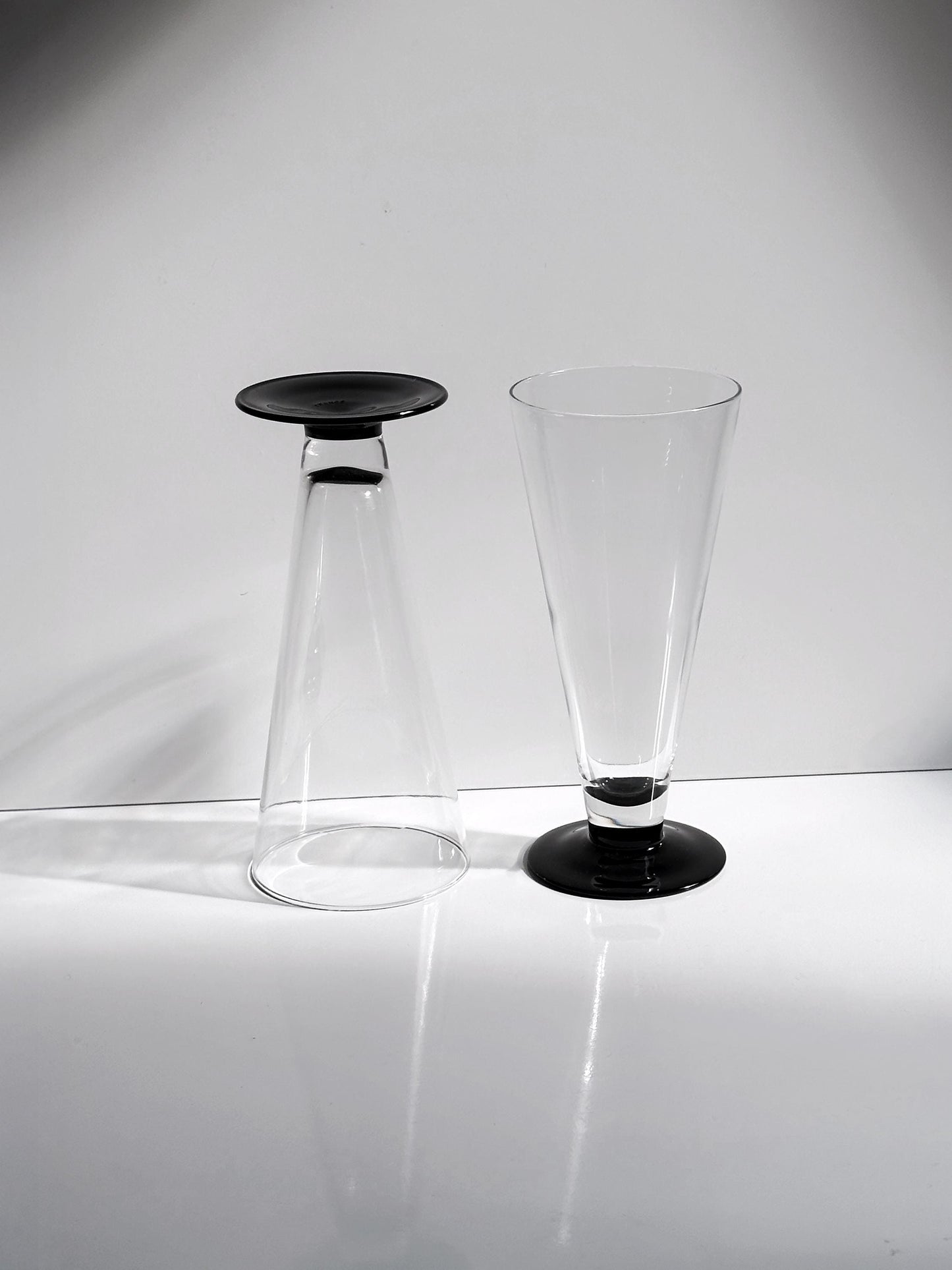 Vintage Bierglas Domino von Luminarc schwarz 80er