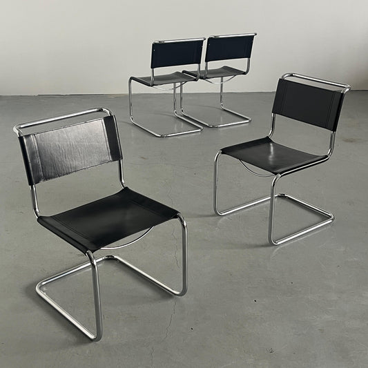 Vintage S33 Freischwinger Leder von Mart Stam für 1970er Jahre Set von 2