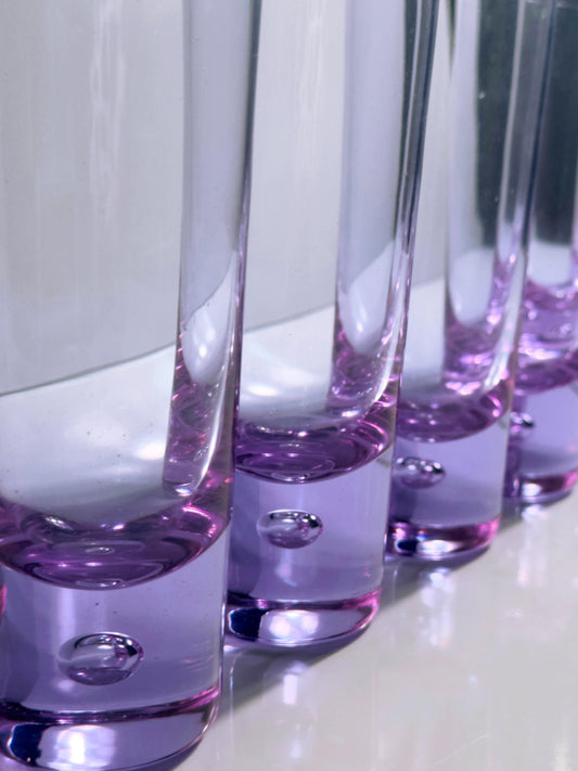 Vintage Longdrinkglas Set von 6 Bubble von Sergio Asti für Arnolfo di Cambio Alexandrit Neodym