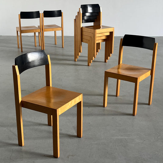 Vintage Esszimmerstuhl von Konstruktivistisches Design, stapelbar, 1980er, deutsche Produktion