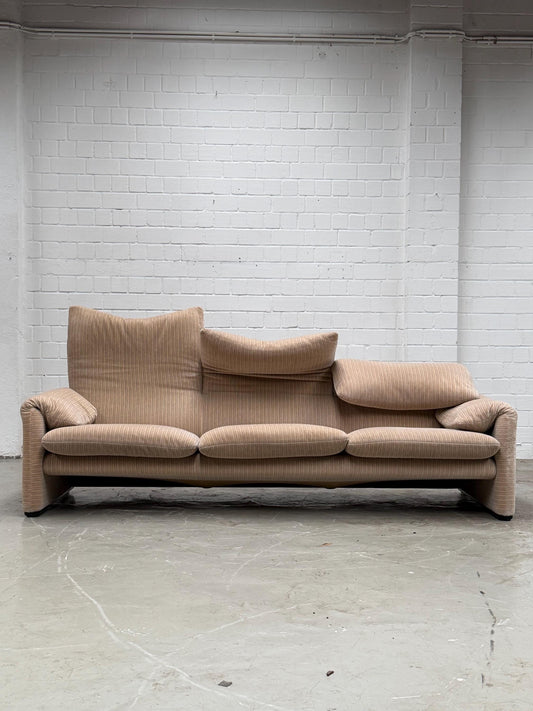 Vintage Sofa Maralunga von Vico Magistretti für Cassina mit gestreiftem Missoni-Stoff