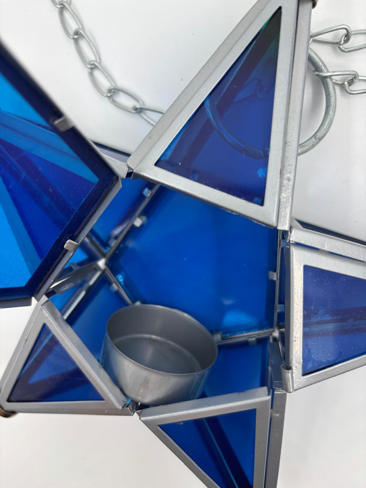 Vintage Wanddekoration Glasstern blau von unbekannt für unbekannt