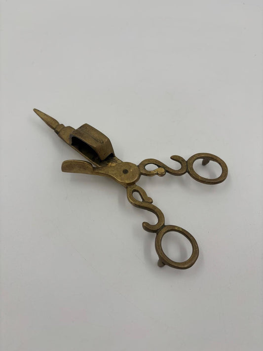 Vintage Kerzenlöscher in Scherenform aus Messing