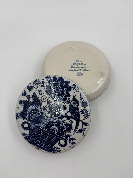 Vintage Dose Delft handbemalt Blau-Weiß von unbekannt für Delft