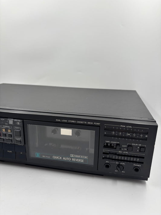 Vintage Kassettendeck FC567 von Philips Dual Logic Auto Reverse