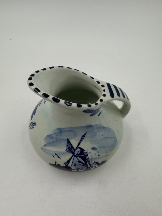 Vintage Krug Delft Blau mit Windmühle