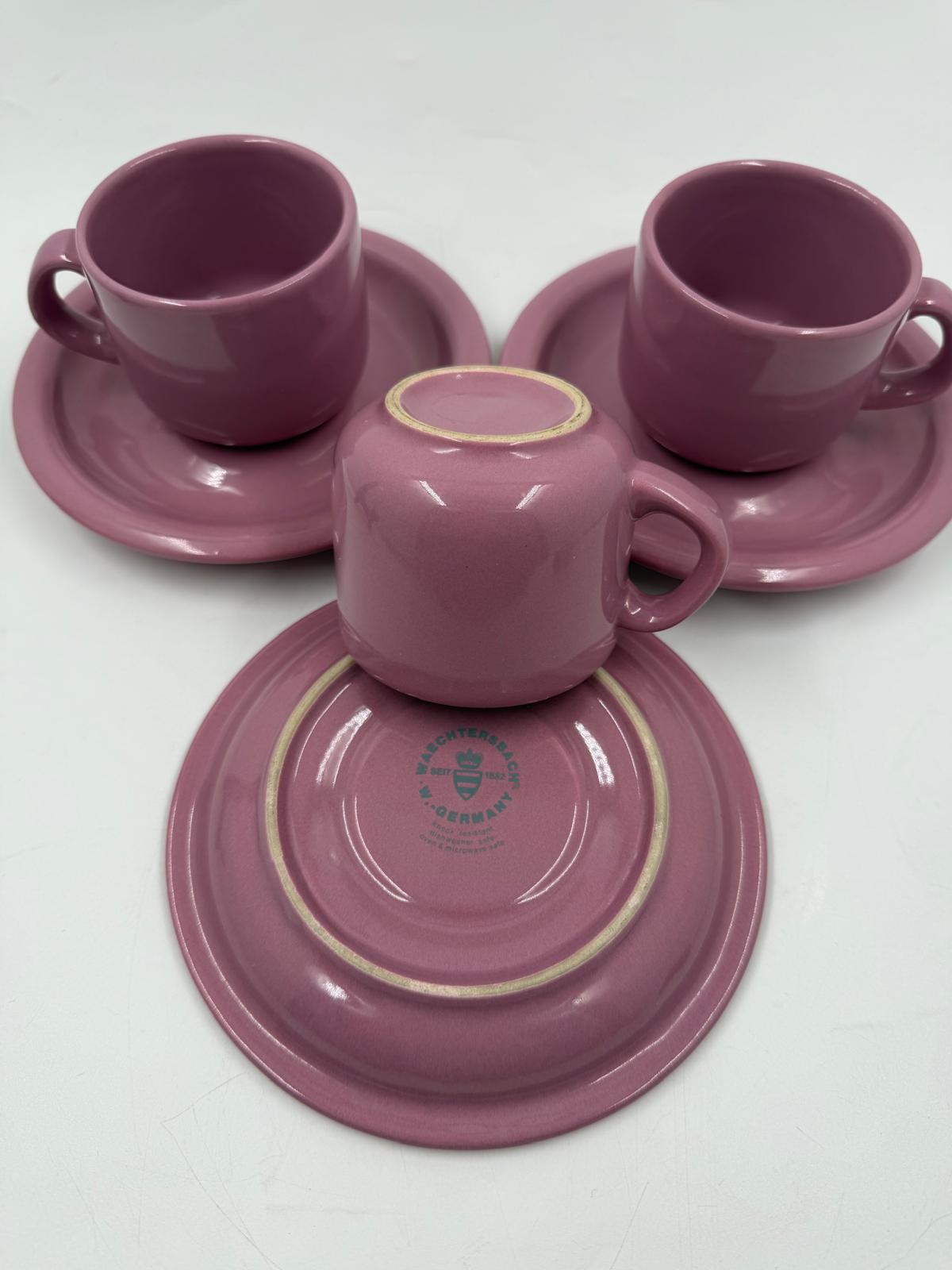 Vintage Kaffeetasse Set von 3 von Wächtersbach Keramik