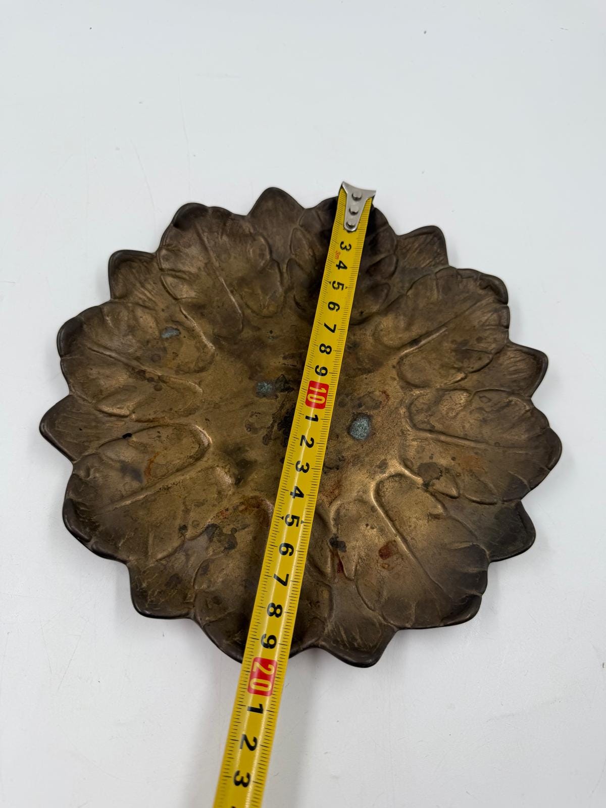 Vintage Schale Blattform Messing mit Patina