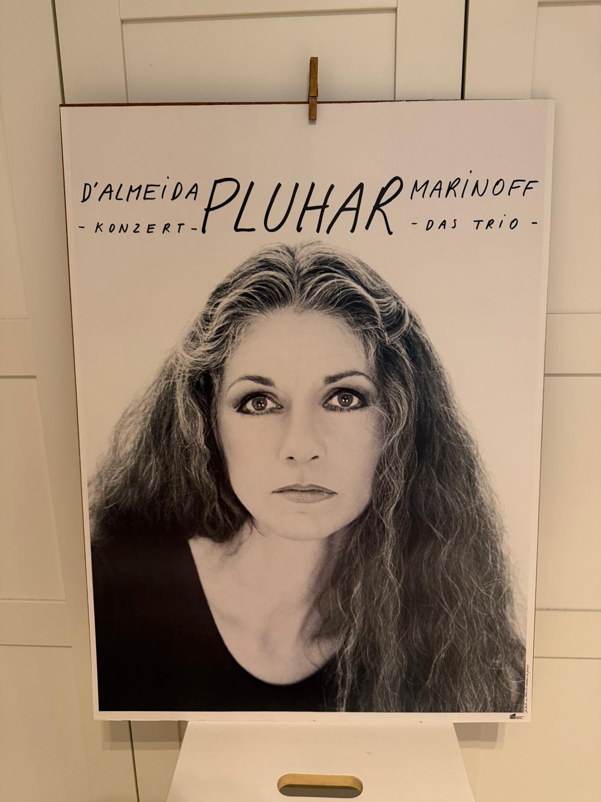 Vintage Konzertposter Erika Pluhar Original 80er Jahre von Erika Pluhar leichte übliche Gebrauchsspuren