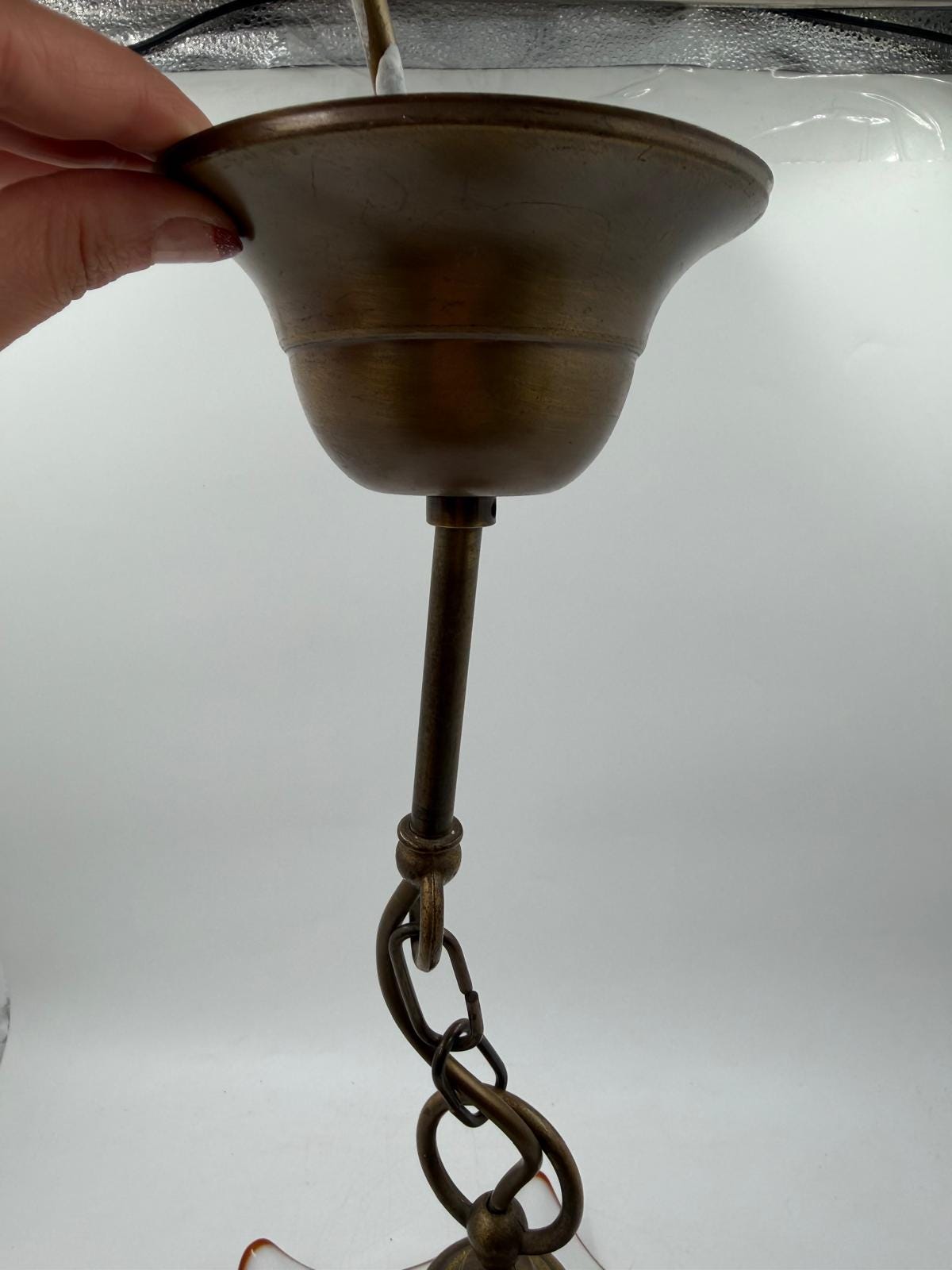 Vintage Deckenlampe Glas orange Rand Ø30cm Pre-Loved