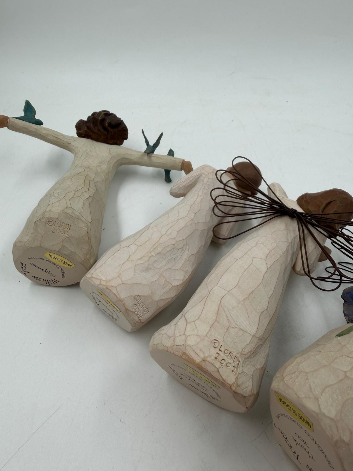 Vintage Figur Willow Tree Engel Set von Susan Lordi für Willow Tree Set von 5 mit Drahtflügeln