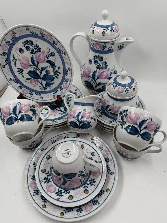 Vintage Kaffeeservice von Seltmann Weiden Blumenmuster für 6 Personen