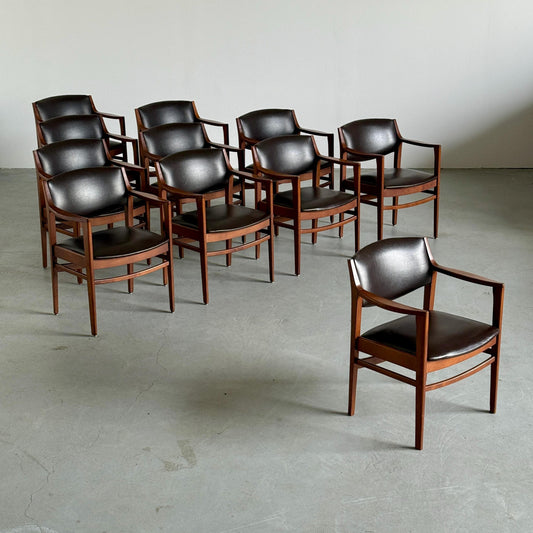 Vintage Armlehnsessel aus Nussbaum und Kunstleder von unbekannt für unbekannt