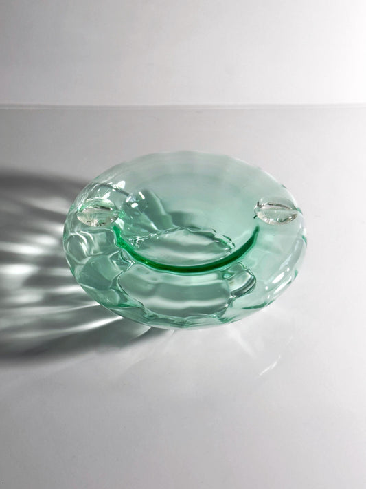 Vintage Aschenbecher Murano Glas türkis-grün 50er