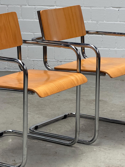 Vintage Stuhl Plurima von Mart Stam und Marcel Breuer für Plurima Chrom Buche
