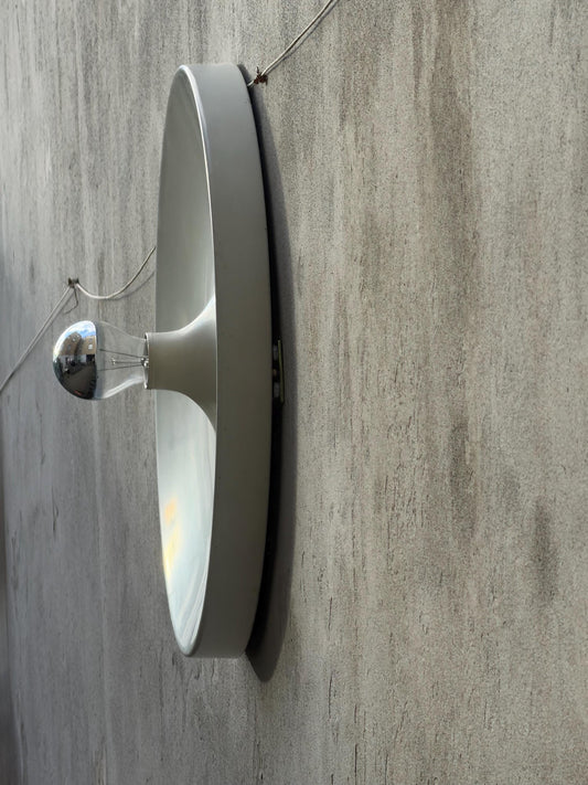 Vintage Wandlampe Diskus von Charlotte Perriand für Honsel Weiß 50 cm