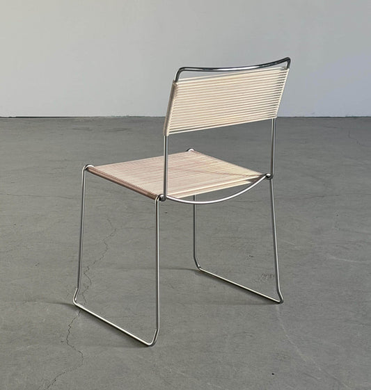 Vintage Esszimmerstuhl Spaghetti von Giandomenico Belotti für Fly Line, Chrom, PVC leicht violett