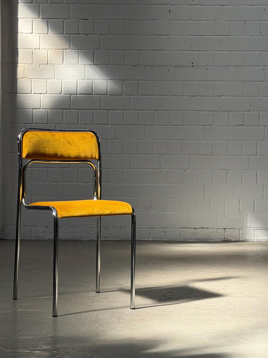 Vintage Stuhl gold verchromt