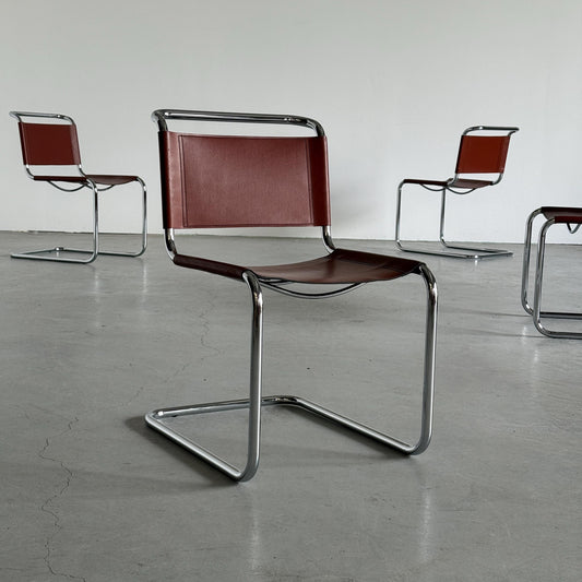 Vintage Freischwinger S33 von Mart Stam für Fasem, Set von 4