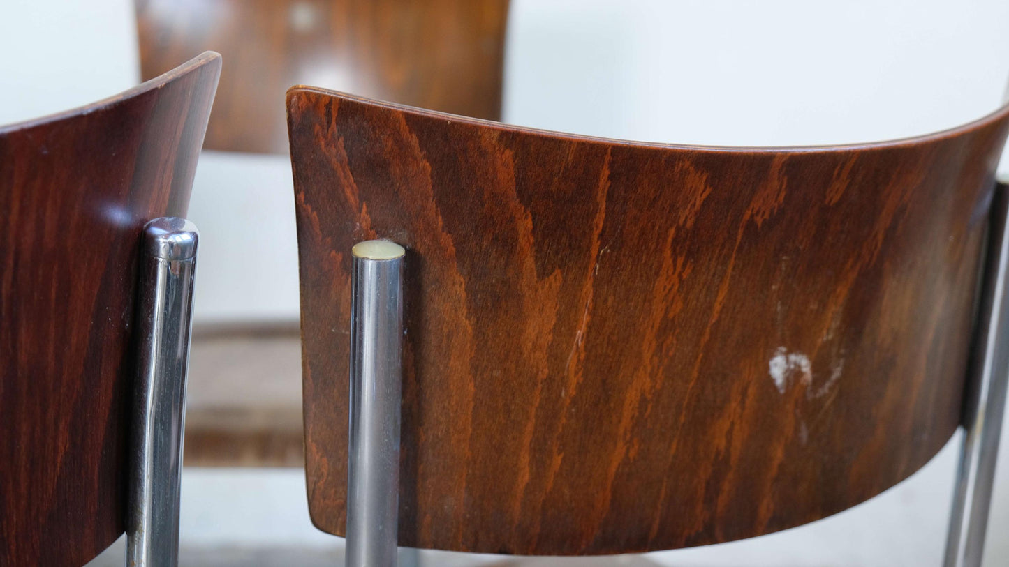Vintage Bauhaus Freischwinger in dunkelbraun