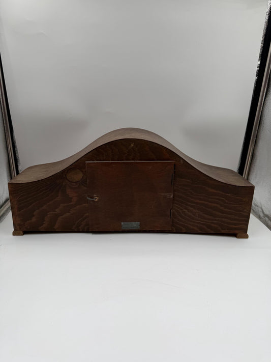 Vintage Kaminuhr aus Holz im Art Déco Stil