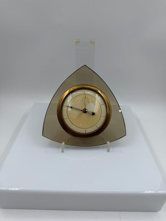 Vintage Space Age Barometer aus Rauchglas in Dreiecksform 1960er 70er