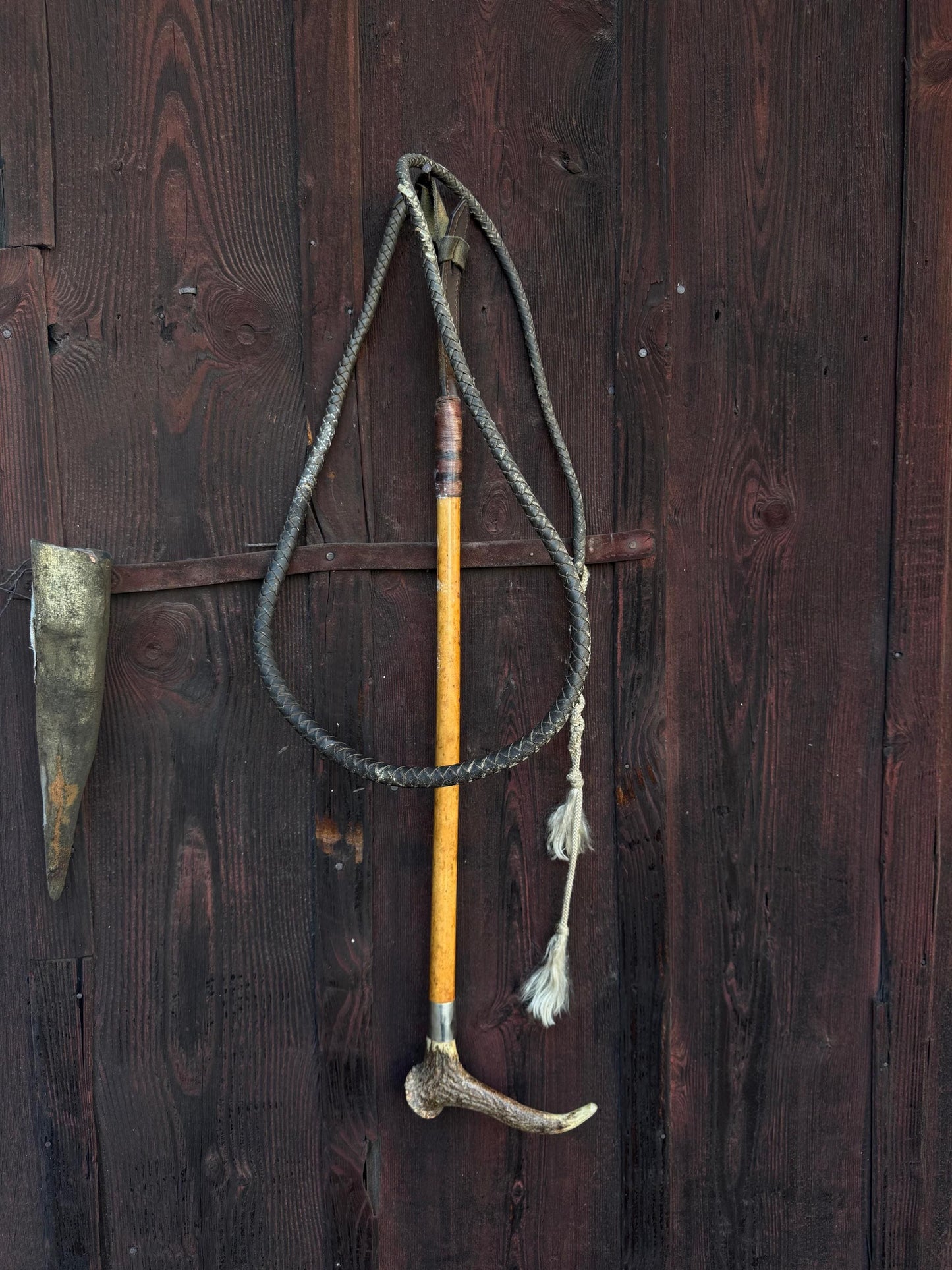 Vintage Jagdreitgerte mit Horngriff Hundekopf-Pfeife, Viktorianisch