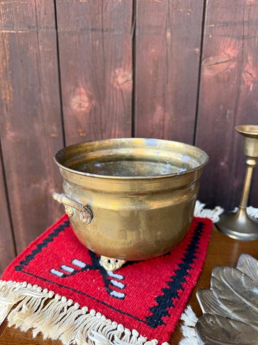 Set von 8 Vintage Orientalisches Marokkanisches Messing und Wollkelim Dekor Set