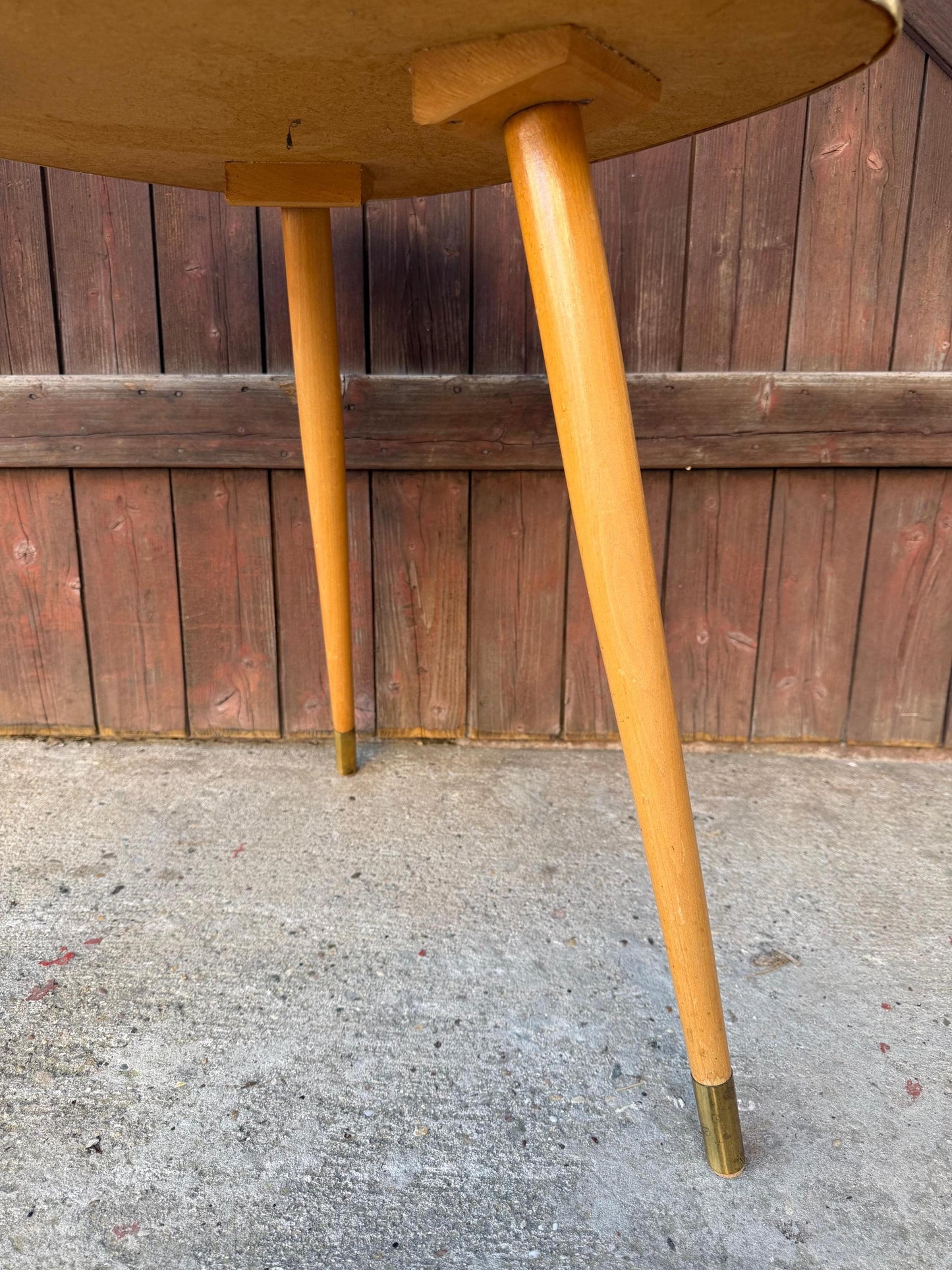 Vintage Beistelltisch "Nierentisch" Schwarz Formica, Mid-Century Modern