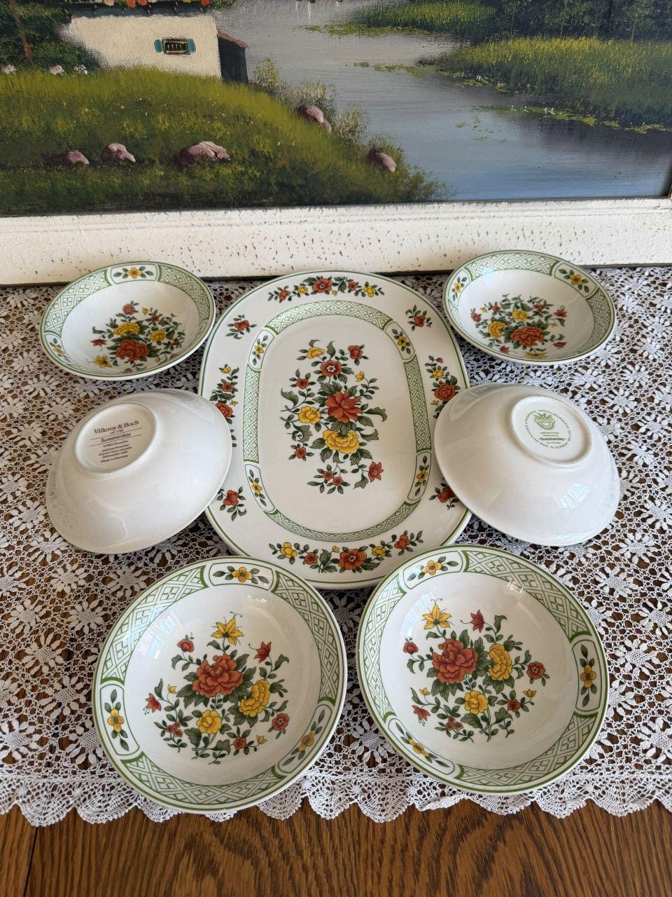 Vintage Geschirrset Villeroy und Boch Summerday für 6 Personen