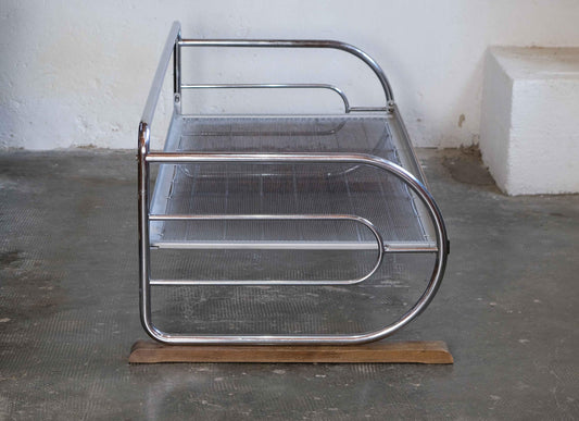 Vintage Bauhaus Daybed-Gestell aus verchromtem Stahlrohr