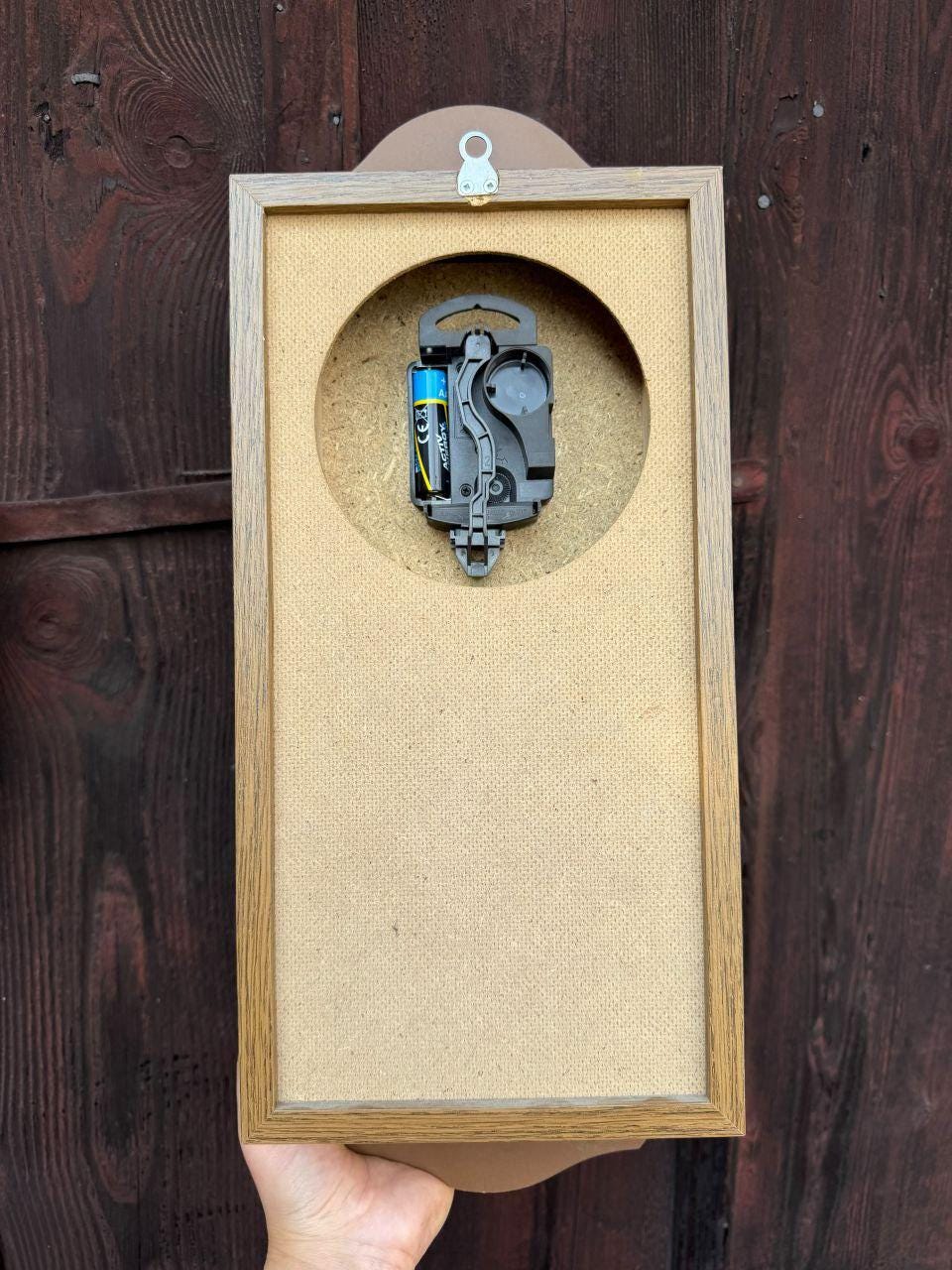 Vintage Pendeluhr Tempus Fugit, Eichenholz mit Messing-Regulator