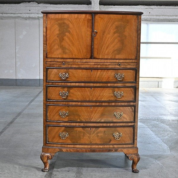 Vintage Kommode Tallboy von Lloyd's Antiques mit geschwungenen Beinen und Walnussholz