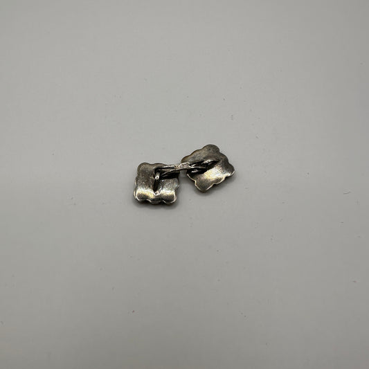 Vintage Manschettenknopf 835er Silber Wellenrelief