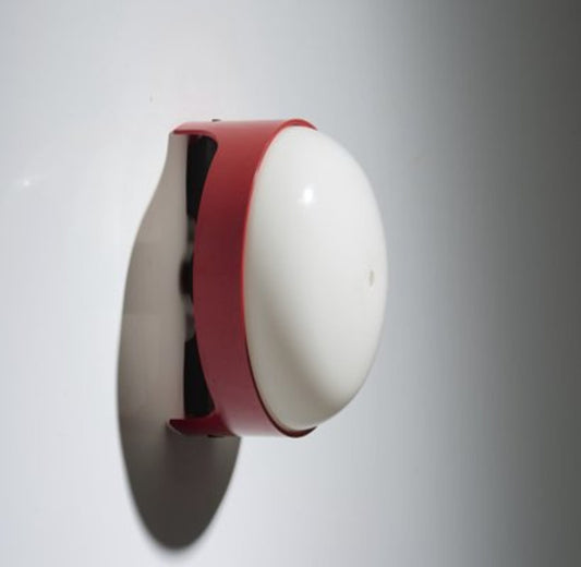Vintage Wandleuchte Noviglio von Joe Colombo für Kartell Rot Weiß