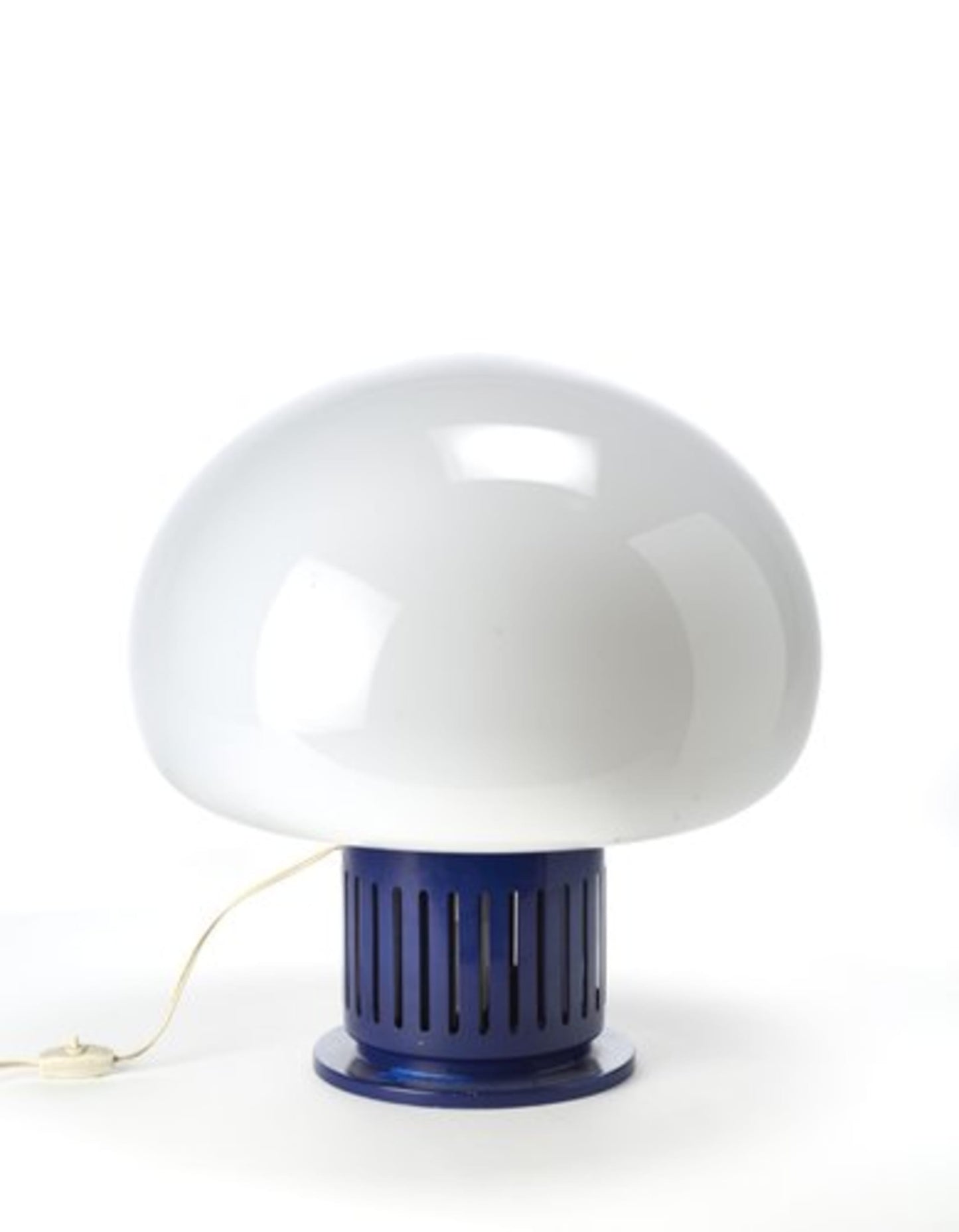 Vintage Tischlampe Paola von Studio Tetrarch für Lumenform blau weiß