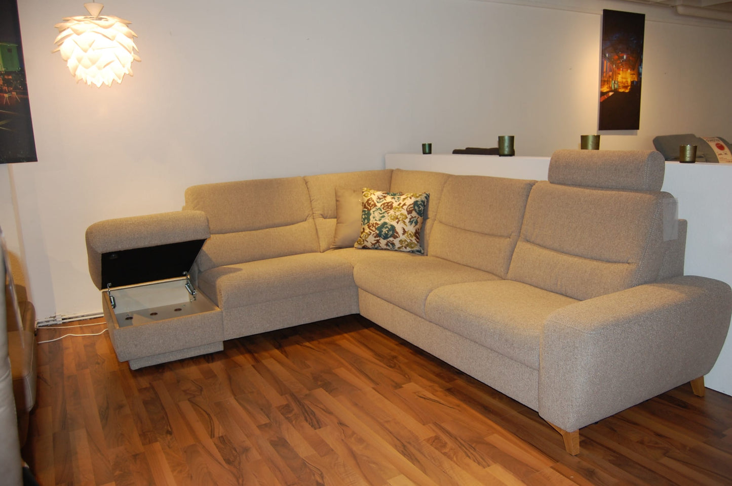 Ecksofa "Joker" von Himolla, Webstoff Creme/Beige