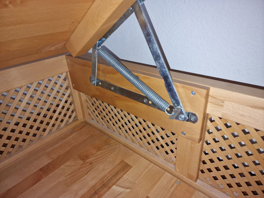 Vintage Bettkasten Buche von sehr gutbraun Holz