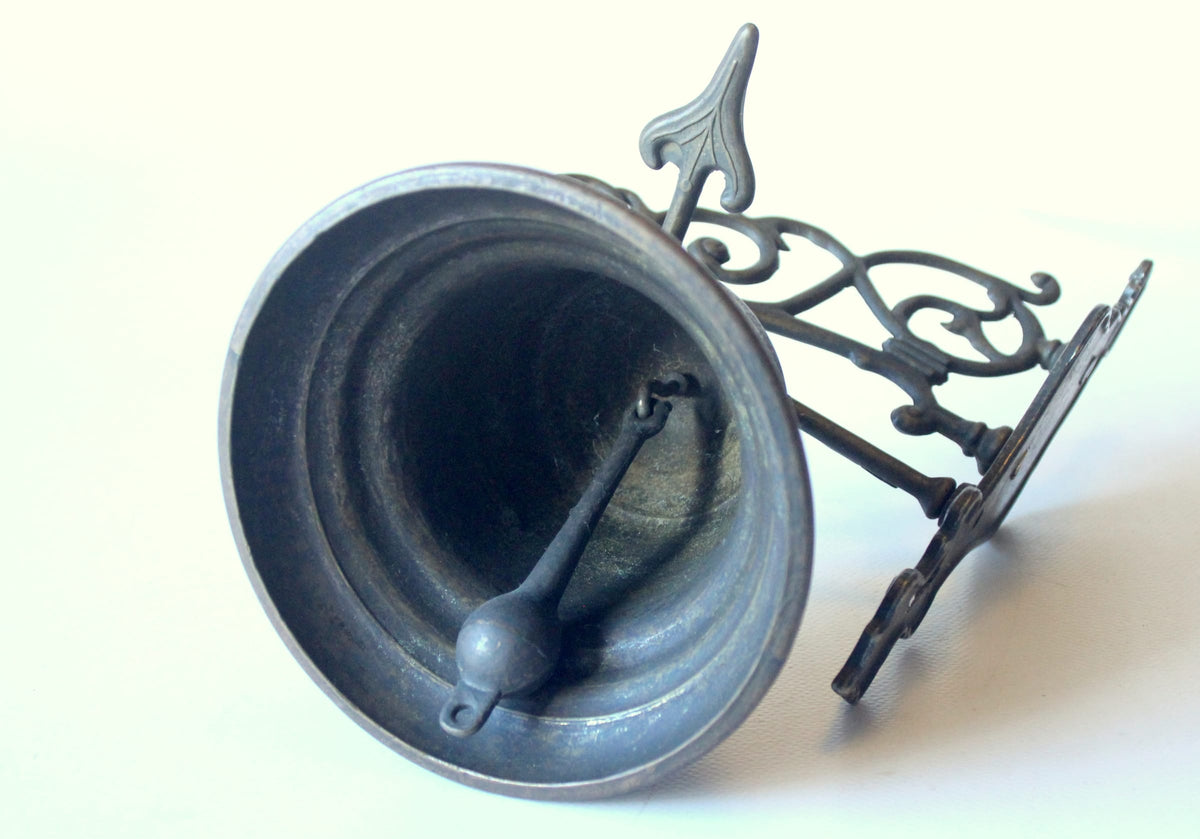 Vintage Glocke Bronze mit Wandhalterung
