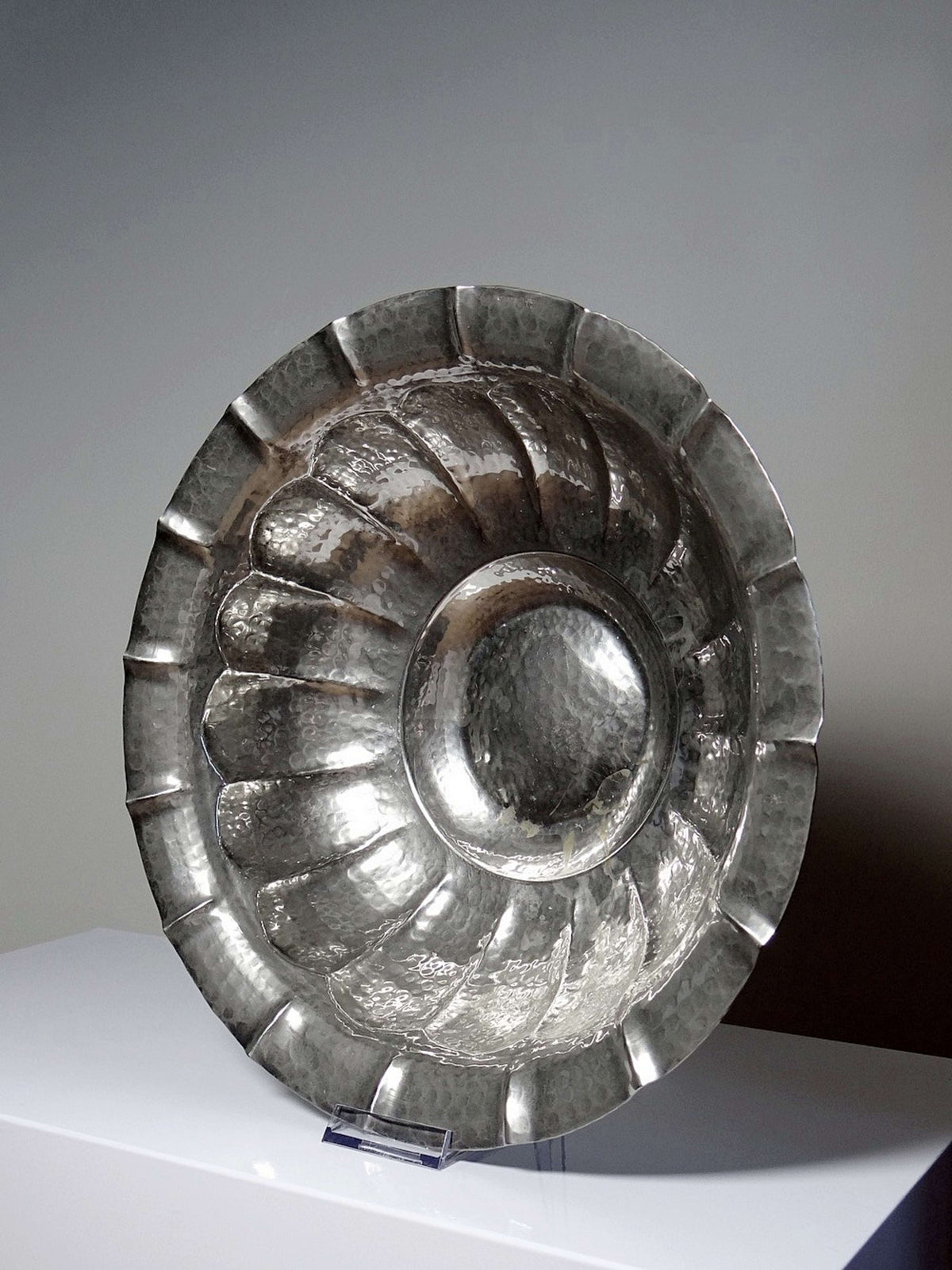 Vintage Servierschale Olri für Olri Italien Silberplattiert handgehämmert