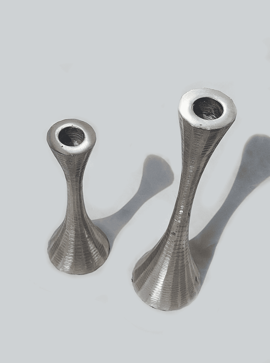 Bougeoir vintage en métal argenté lot de 2