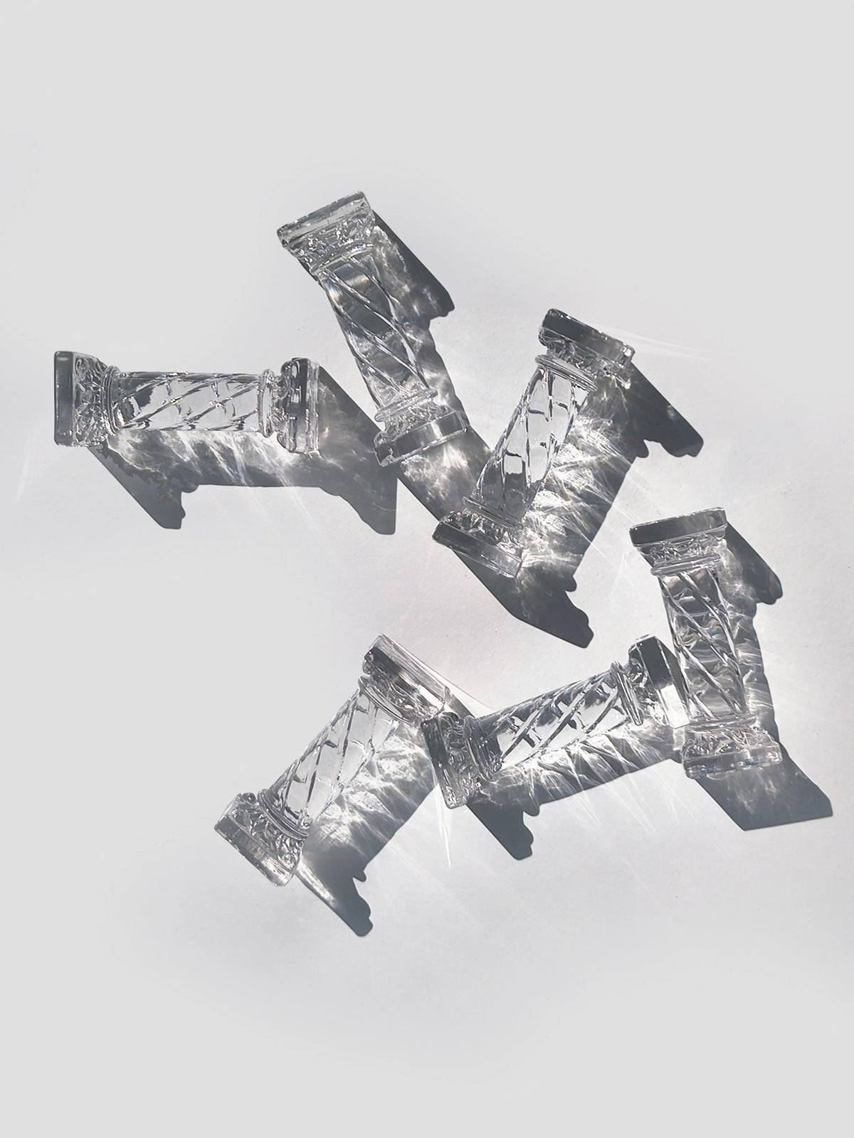 Set von 6 Messerbänkchen aus Glas