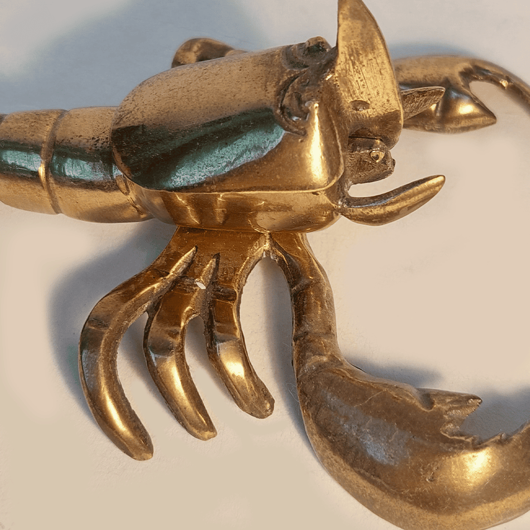 Vintage lobster-shaped ashtray brass gold