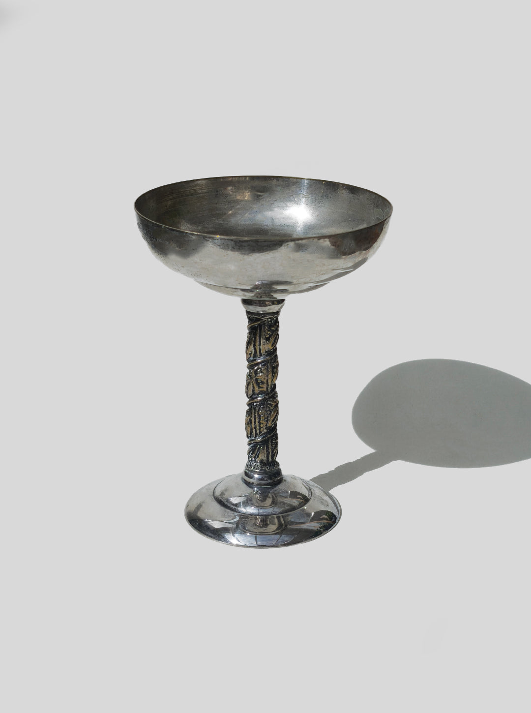 Vintage Kelch Set von 4, silberplattiert, mit vergoldeten Akzenten und feiner Verzierung