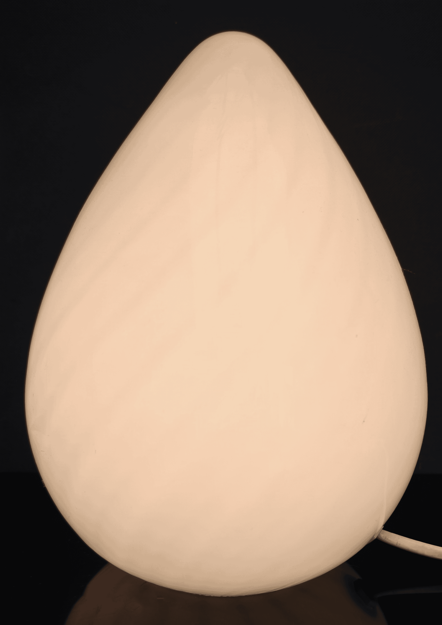 Lampe Vintage Oeuf en Verre de Murano Blanc